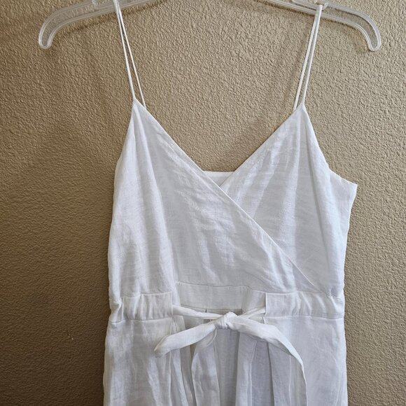 BANANA REPUBLIC NWT White Linen Tie Waist Spaghetti Strap Midi Sundress~Size 0 - Picture 8 of 11